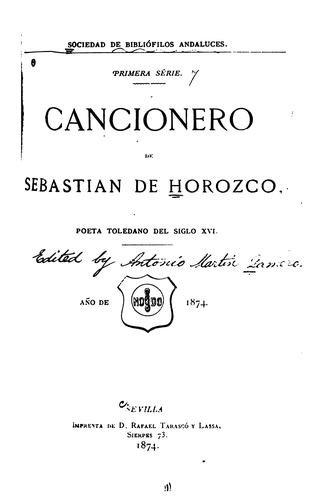 Image of Horozco, Sebastián de